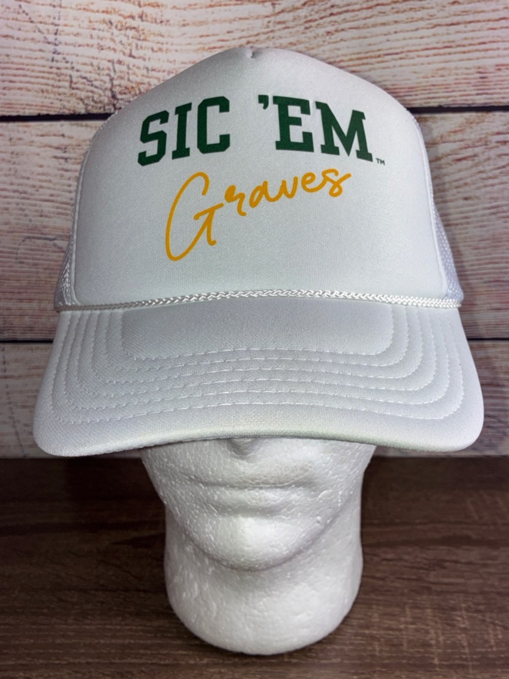 EUC OTTO White "Sic 'Em Graves" Trucker Hat